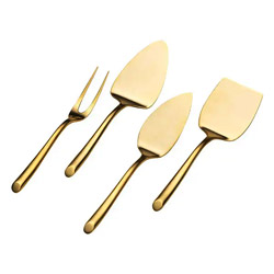 Wave Gold  4pc Cheese Set, Old Style