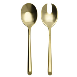 A photo of Wave Gold Satin 2pc Serving Set