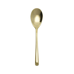 Wave Gold Satin Oval Soup Spoon