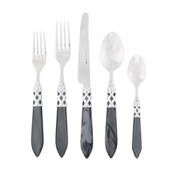 A photo of Aladdin Brilliant Charcoal 5pc Place Setting