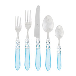 A photo of Aladdin Brilliant Light Blue 5pc Place Setting