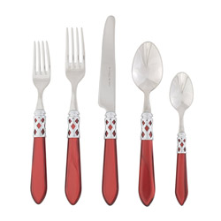 A photo of Aladdin Brilliant Red 5pc Place Setting
