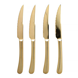 Settimocielo Gold Steak Knives, Set of 4