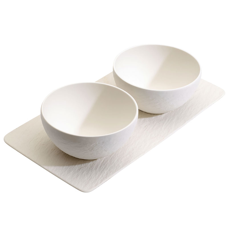 Manufacture Rock Blanc 3pc Condiment Set