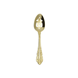 A photo of Antique Baroque Goldplate Pierced Serving Spoon