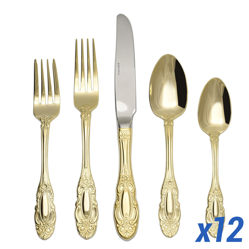 Duchess Gold Plate 65pc Service for 12