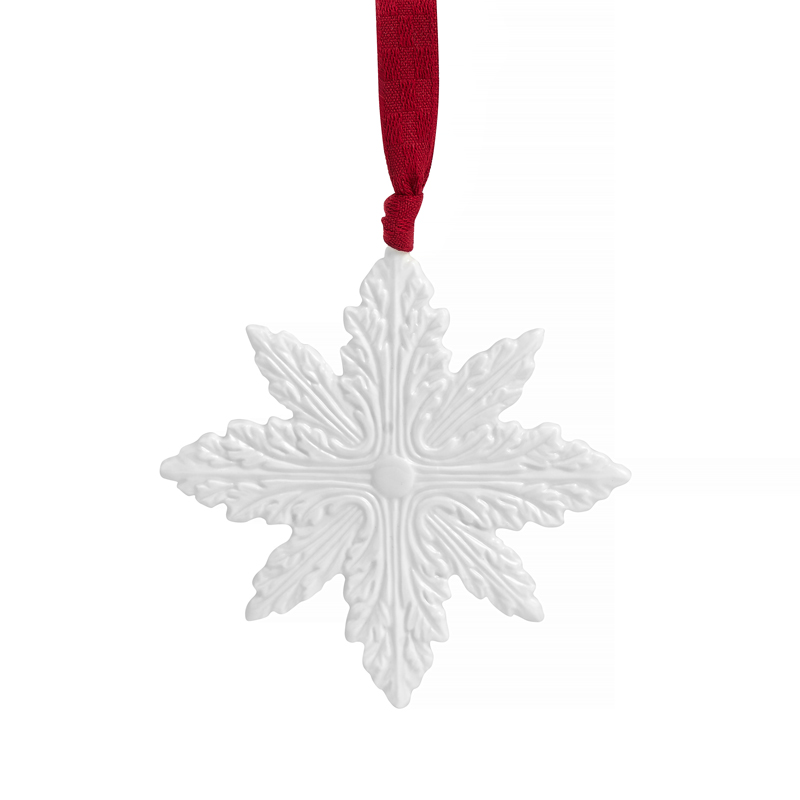 Snowflake Ornament, White Glaze