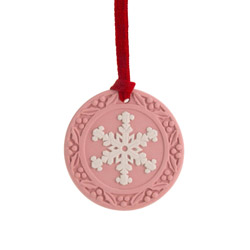 Festive Jasper Snowflake Ornament, Pink