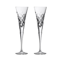 A photo of 2024 Wateford Winter Wonders Holly Flute Pair, Clear