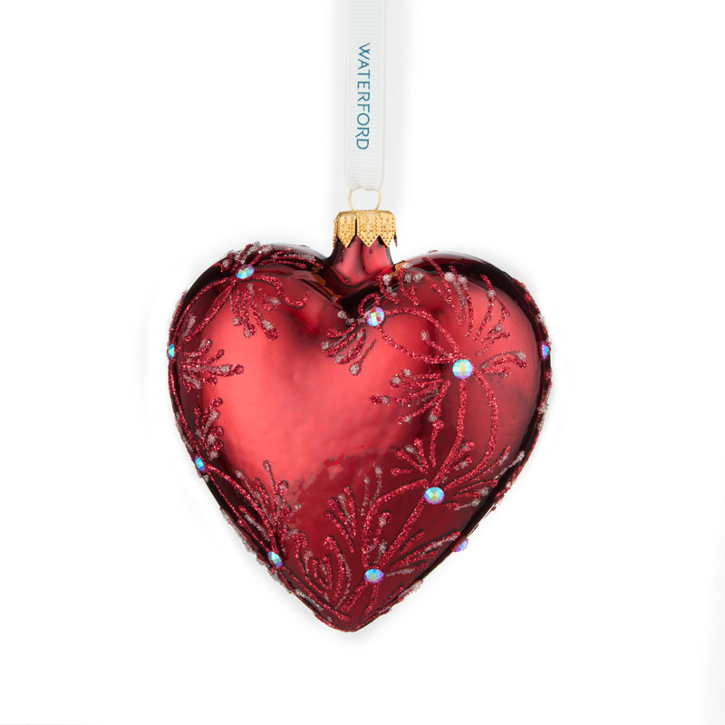 Holiday Heirlooms Red Heart Blown Glass Ornament
