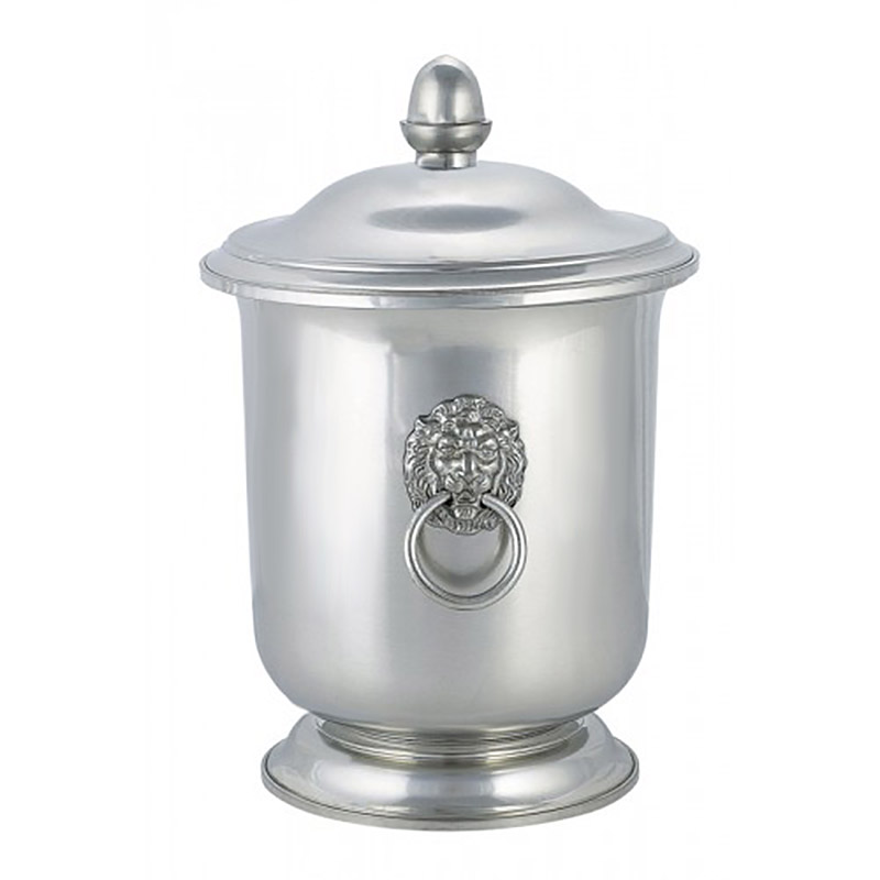 Ice Bucket with Handles and Lid, Bright Finish
