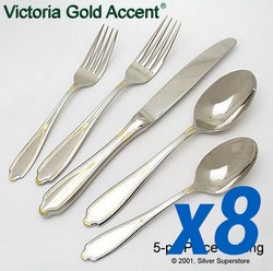A photo of Victoria Gold Accent 40pc Service for 8
