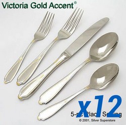 A photo of Victoria Gold Accent 60pc Service for 12