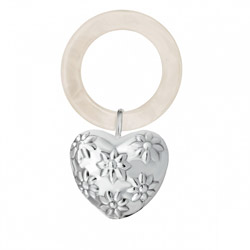 A photo of Floral Heart Teething Ring Rattle