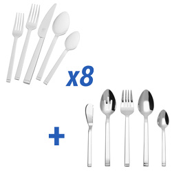 A photo of Squared 45-pc Service for 8 Flatware Set