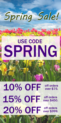 Spring Sale. 10, 15, 20% percent off site wide! Use code SPRING