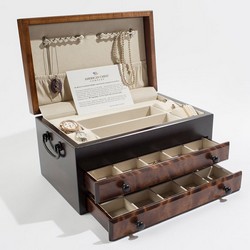 A photo of Flaming Amish Birch, Two Drawer Jewel Chest