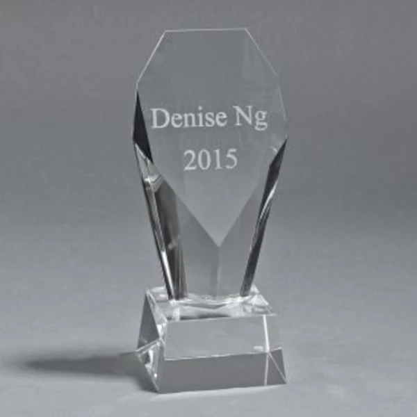 Crystal unique engraved trophy