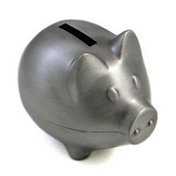A photo of Piggy Bank, Pewter Finish, Small