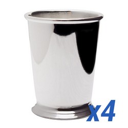 A photo of Silver Tone Mint Julep Cups, Set/4