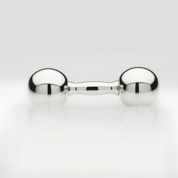 A photo of Round End Plain Dumbbell Rattle, 3.75 