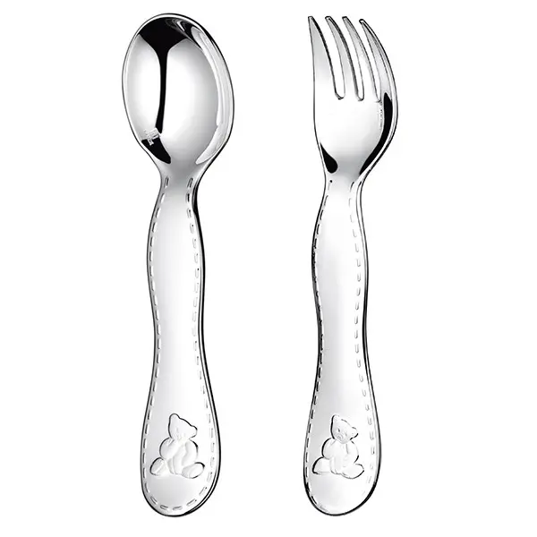 Baby and child Spoon and fork with bears on the handle