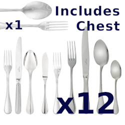 A photo of Albi Acier 110pc Service for 12 w/Imperial Canteen