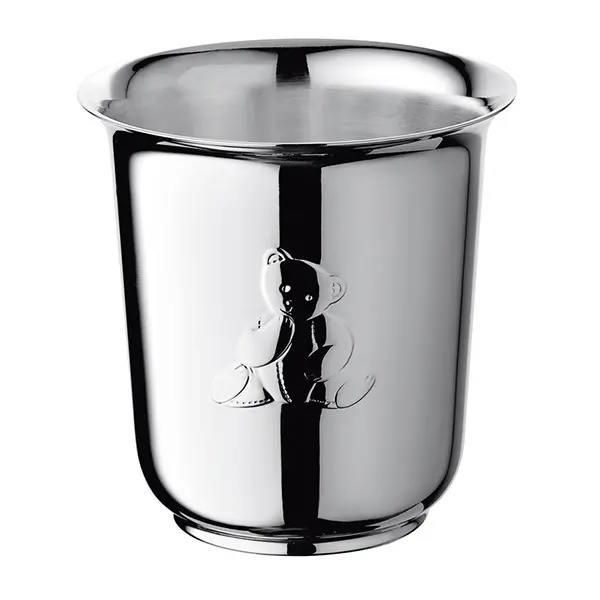 a shiny double baby cup with cute bear