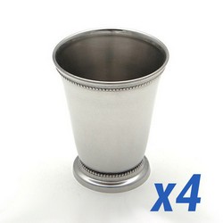 A photo of Beaded Mint Julep Cup, Set of 4, 4.5 inches tall