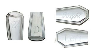 Image of flatware handles with engraving options of Handle Left, Handle Right, Handle Down, or Handle Up.