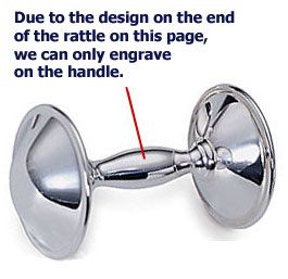 Engraving sample on a baby rattle handle only