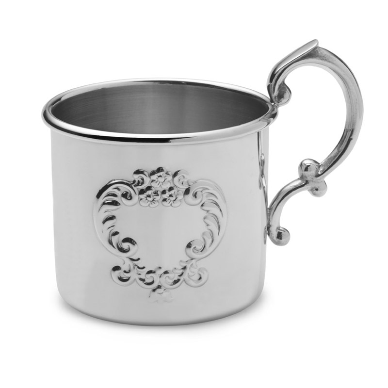 Embossed Design Pewter Baby Cup