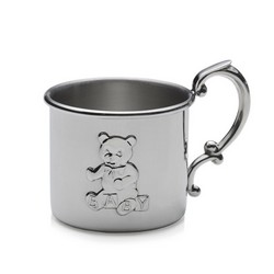 A photo of Teddy Bear Pewter Baby Cup