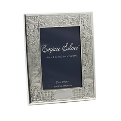 A photo of Pewter Birth Record Picture Frame