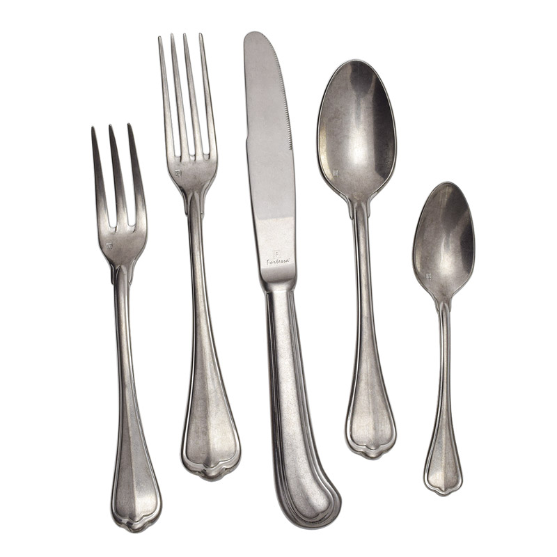 San Marco Tumbled 5 Piece Place Setting, With Stamp