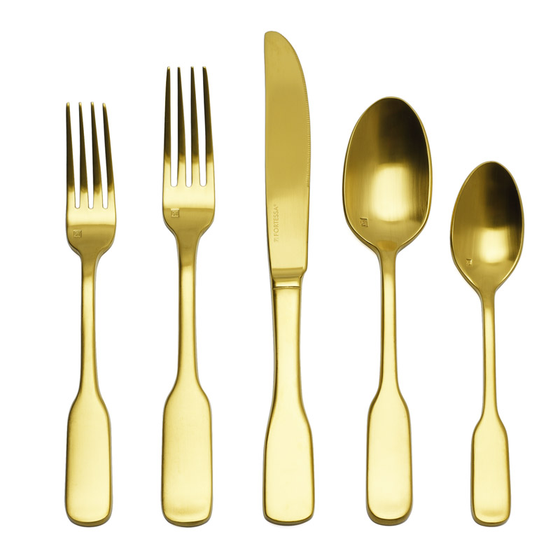 Ashton Brushed Gold 5pc Place Setting