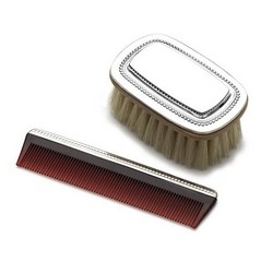 A photo of Gorham Beaded  Boys Comb and Brush Sterling Set