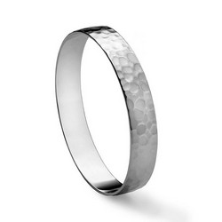 A photo of Sterling Hammered Bangle Bracelet, Large
