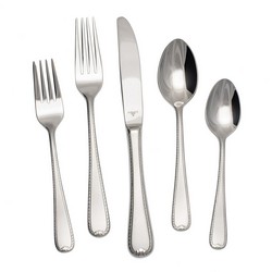 A photo of Ribbon Edge Frosted 5pc Place Setting