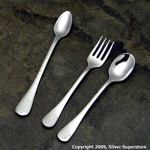 Ginkgo Hammered Stainless Steel Children's Flatware at discount
