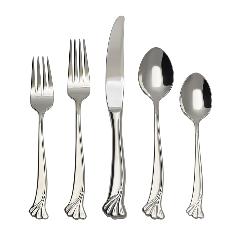 5pc Place Setting, Solid Handle
