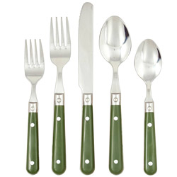 A photo of Le Prix Moss Green 5pc Place Setting