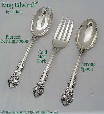 Sterling Silver Flatware Gorham King Edward Cold Meat Fork