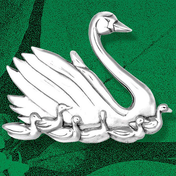 hand hammer seven swans a swimming silver christmas ornament swimmers christmas ornaments
