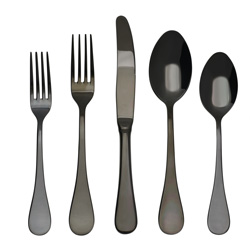 A photo of Rocco Black 5pc Place Setting