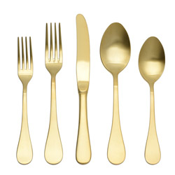 A photo of Rocco Gold Matte 5pc Place Setting