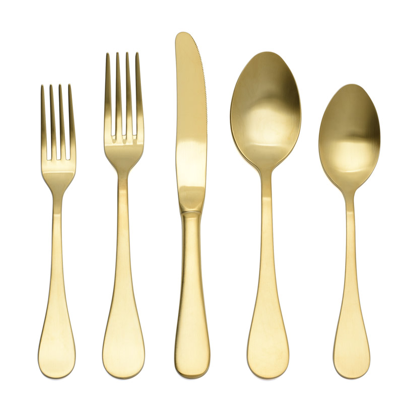 Rocco Gold Matte 5pc Place Setting