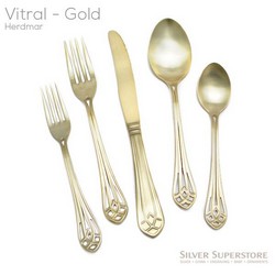 A photo of Vitral Matte Gold 5pc Place Setting