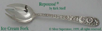Golden Winslow by Kirk Sterling Silver Ice Cream Fork Custom Wallace Style
