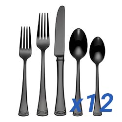 A photo of Portola Black 60pc Service for 12
